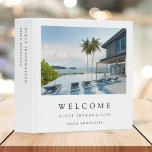 Vacation Rental Guest Information Elegant White 3 Ring Binder<br><div class="desc">A minimalist elegant vacation rental binder featuring a large photo on a white background with traditional classic typography. The perfect versatile binder for the guest information for your villa,  cottage or holiday home! A great way to welcome guests to your rental property and help them to settle in!</div>