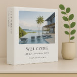 Vacation Rental Guest Information Elegant White 3 Ring Binder<br><div class="desc">A minimalist elegant vacation rental binder featuring a large photo on a white background with traditional classic typography. The perfect versatile binder for the guest information for your villa,  cottage or holiday home! A great way to welcome guests to your rental property and help them to settle in!</div>