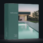 Vacation Rental Guest Information Photo 3 Ring Binder<br><div class="desc">Modern guest information binder features a minimalist photo-centric design in a soft green color palette. "Welcome" and custom rental name or custom text presented in simple font. Shown with a custom welcome message, rental name and photo on the front in modern typography, this personalized professional vacation rental binder is designed...</div>