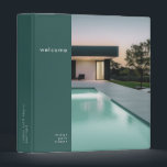 Vacation Rental Guest Information Photo 3 Ring Binder<br><div class="desc">Modern guest information binder features a minimalist photo-centric design in a soft green color palette. "Welcome" and custom rental name or custom text presented in simple font. Shown with a custom welcome message, rental name and photo on the front in modern typography, this personalized professional vacation rental binder is designed...</div>