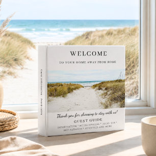 Vacation rental guest information photo QR airbnb 3 Ring Binder