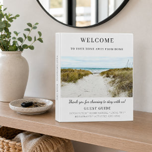 Vacation rental guest information photo QR airbnb 3 Ring Binder