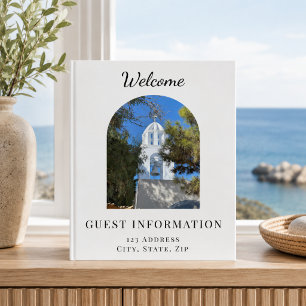 Vacation rental guest information photo QR code 3 Ring Binder