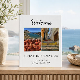Vacation rental guest information photo QR code 3 Ring Binder