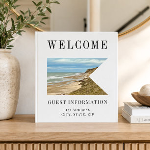 Vacation rental guest information photo QR code 3 Ring Binder