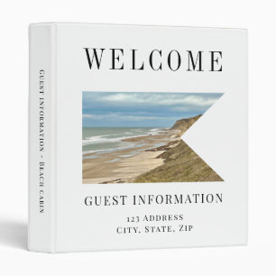Vacation rental guest information photo QR code 3 Ring Binder