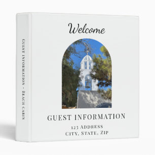 Vacation rental guest information photo QR code 3 Ring Binder