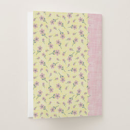 Vacation Rental Guest Information Pretty Floral Pocket Folder | Zazzle