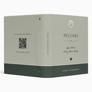 Vacation rental guest information QR code sage 3 Ring Binder