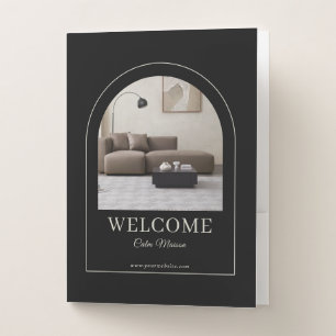 Vacation Rental Guest Minimalist Elegant Welcome Pocket Folder