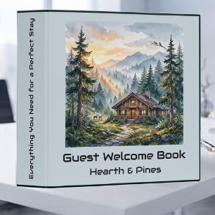 Vacation Rental Guest Welcome Holiday Retreat Blue 3 Ring Binder