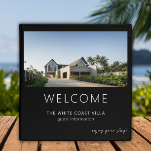 Vacation Rental Guest Welcome Information Black 3 Ring Binder