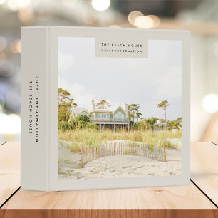 Vacation Rental Guest Welcome Information Taupe 3 Ring Binder