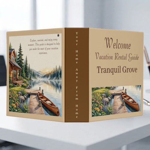 Vacation Rental Guest Welcome Instructions Guide 3 Ring Binder