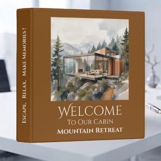 Vacation Rental Guestbook Welcome Guide Earthy Hue 3 Ring Binder