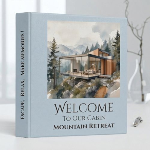 Vacation Rental Guestbook Welcome Guide Sky Blue 3 Ring Binder