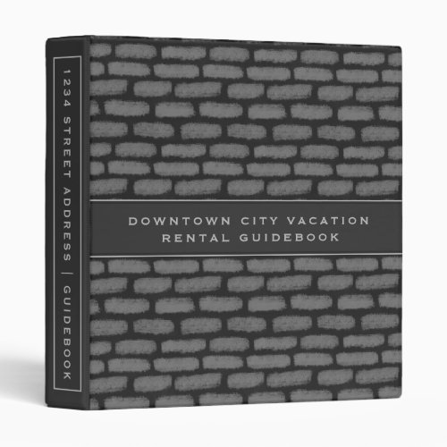 Vacation Rental Guidebook  Dark Gray Brick 3 Ring Binder