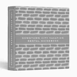 Vacation Rental Guidebook Light Gray Brick 3 Ring Binder