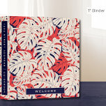 Vacation Rental Guidebook | Modern Tropical Design<br><div class="desc">Vacation rental three (3) ring binder for organizing your Airbnb or vacation rental guidebook for your rental guests. Features a stylish tropical palm pattern in a complimentary color palette of chestnut red and ivory with dark slate grayish blue accents. A stylish modern tropical palm leaf patterned binder to welcome your...</div>