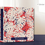 Vacation Rental Guidebook | Modern Tropical Design 3 Ring Binder<br><div class="desc">Vacation rental three (3) ring binder for organizing your Airbnb or vacation rental guidebook for your rental guests. Features a stylish tropical palm pattern in a complimentary color palette of chestnut red and ivory with dark slate grayish blue accents. A stylish modern tropical palm leaf patterned binder to welcome your...</div>