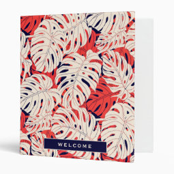 Vacation Rental Guidebook Modern Tropical Design 3 Ring Binder Zazzle