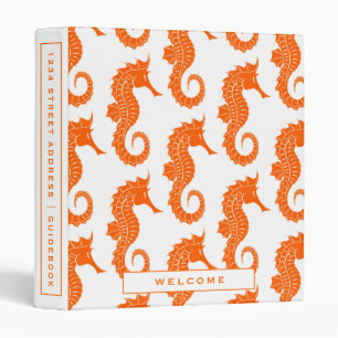 Vacation Rental Guidebook Seahorses Beach Theme 3 Ring Binder