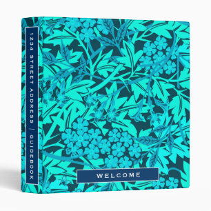 Vacation Rental Guidebook Stylish Jasmine Floral 3 Ring Binder