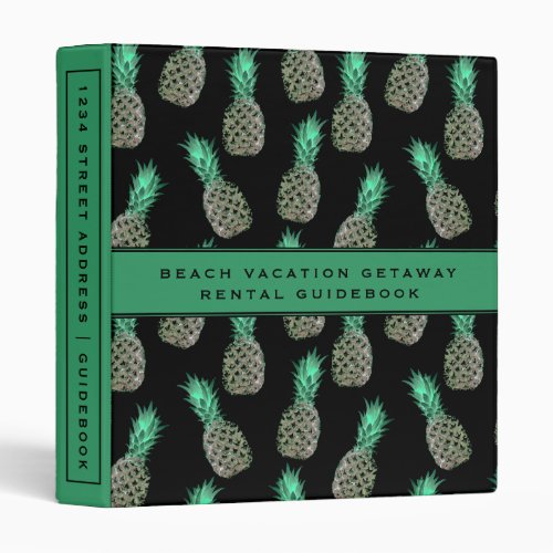 Vacation Rental Guidebook  Tropical Pineapples 3 Ring Binder