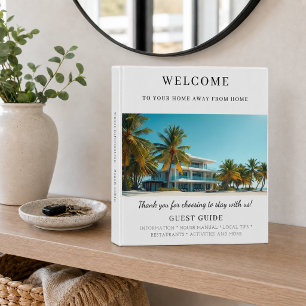 Vacation rental homes guest information photo QR 3 Ring Binder