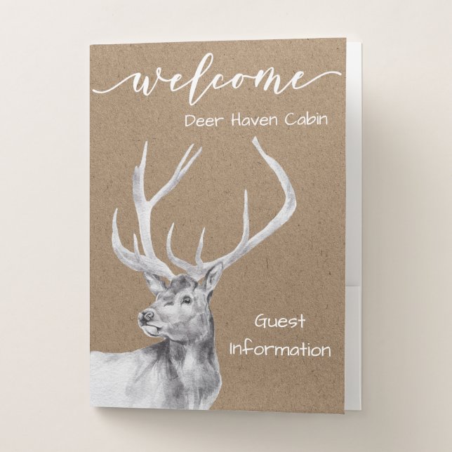 Vacation Rental House Guest information Cabin Pocket Folder (Front)
