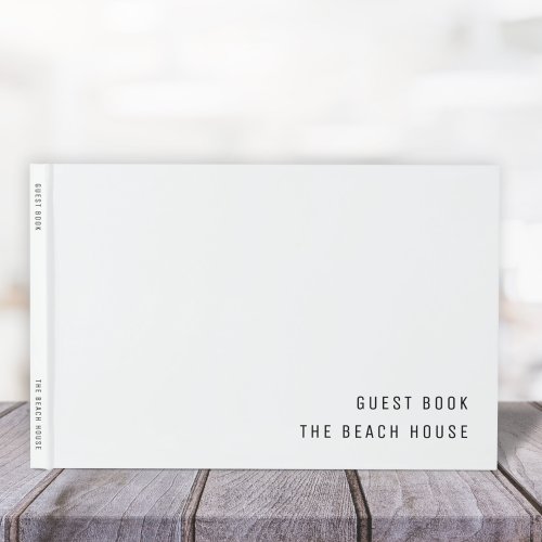 Vacation Rental  Minimalist Clean Simple White Guest Book