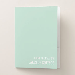 Vacation Rental Mint Minimalist Modern Airbnb Pocket Folder