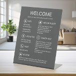 Vacation Rental Modern Gray Guest Information Pedestal Sign