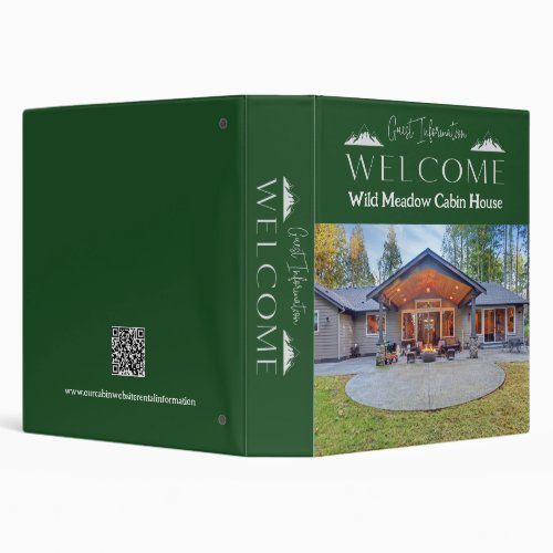 Vacation Rental Photo Guest Information  3 Ring Binder