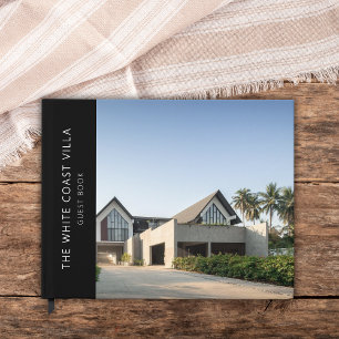 Vacation Rental Photo QR Code Comments Black Guest Book