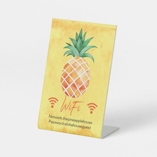 Vacation Rental Pineapple WIFI Password Sign (Front)