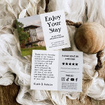 Vacation Rental Property Business Welcome Postcard<br><div class="desc">Make a great first impression with this customizable rental property welcome card template, available exclusively on Zazzle. Perfect for Airbnb, Vrbo, or vacation rental hosts, this professionally designed card lets you greet guests with a warm message while gently encouraging positive reviews. Easily personalize and order today on Zazzle! Instant download...</div>