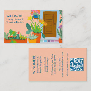 Vacation Rental Real Estate Agent Realtor QR Code Business Card