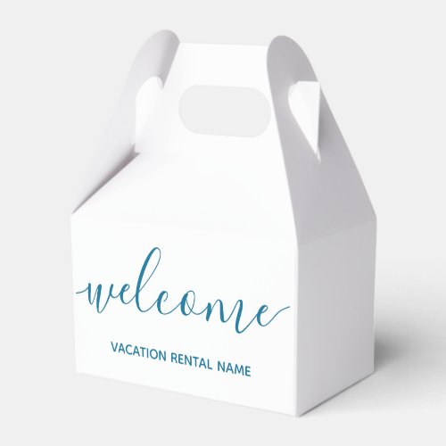 Vacation Rental Sea Blue Welcome Favor Box