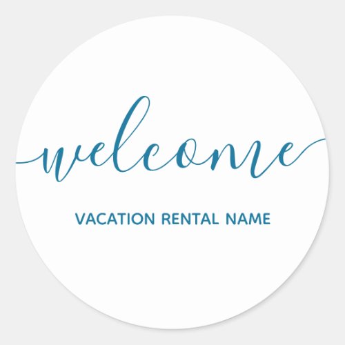 Vacation Rental Sea Blue Welcome Sticker