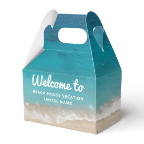 Vacation Rental Teal Blue Ocean Welcome Favor Boxes