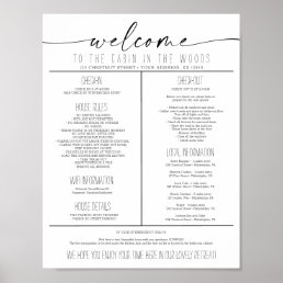 Vacation Rental Welcome Guide House Rules Poster