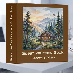 Vacation Rental Welcome Holiday Retreat Rust Brown 3 Ring Binder