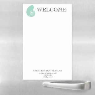 Vacation Rental WELCOME NOTES - NAUTILUS Magnetic Dry Erase Sheet