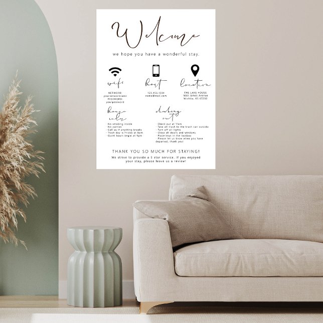 Vacation Rental Welcome Sign Guest Information (Creator Uploaded)