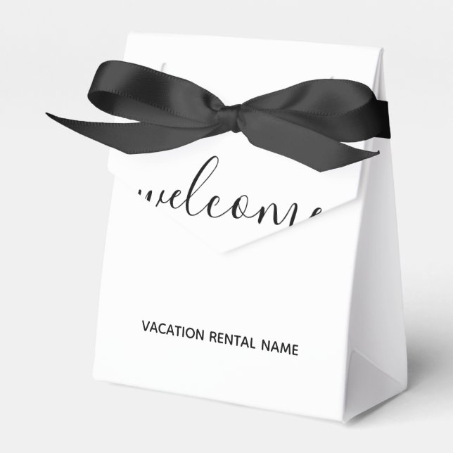 Vacation Rental White Welcome Favor Box (Front Side)