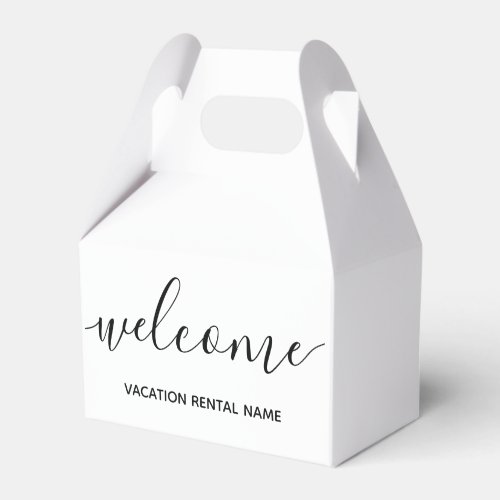 Vacation Rental White Welcome Favor Boxes