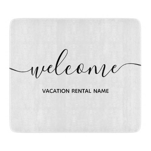 Vacation Rental White Welcome Kitchen Cutting Board