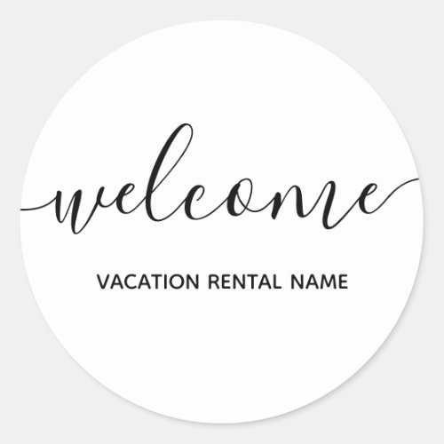 Vacation Rental White Welcome Sticker