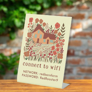 Vacation Rental WIFI Login Password Farmhouse  Pedestal Sign